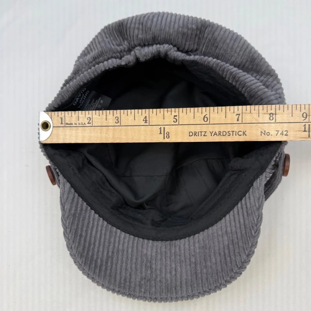 Vintage Y2K Gray Corduroy Newsboy Cap Baker Boy Hat FWCAB114 One Size
